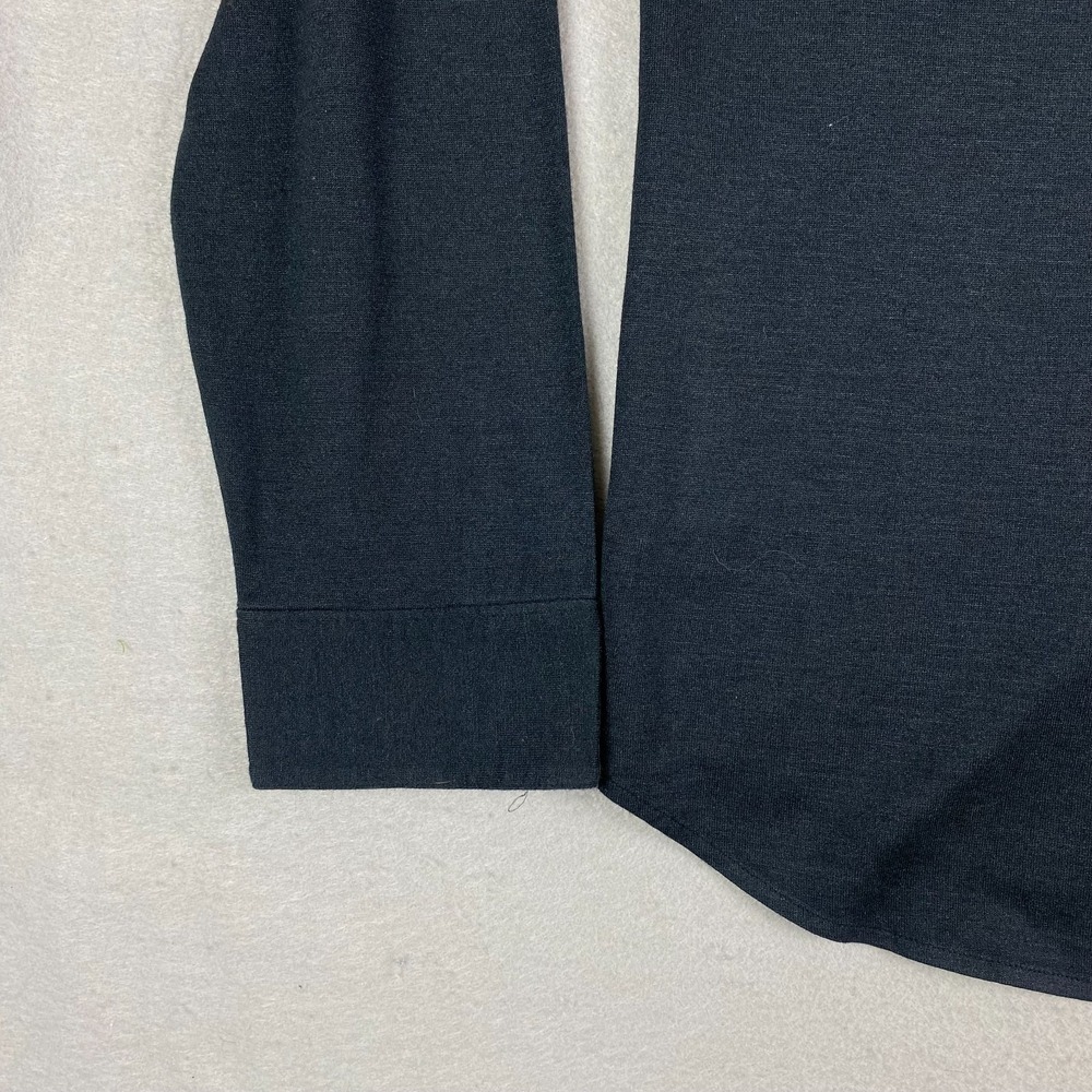 John Varvatos Collection mens Button Shirt Large Silk Cotton black pockets - Picture 10 of 16